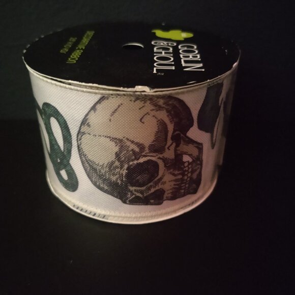 NWT Cbe Paperie Linen Halloween-Print Ribbon - Picture 3 of 6